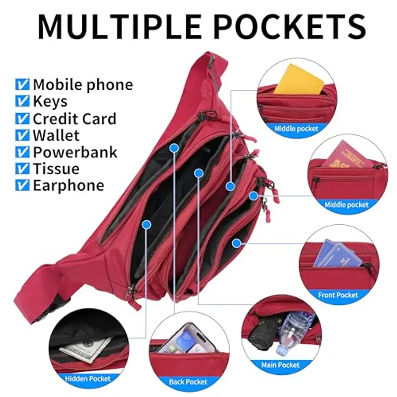 IHIGOGOFA Marsupio Rosso 2150690 miniatura 2