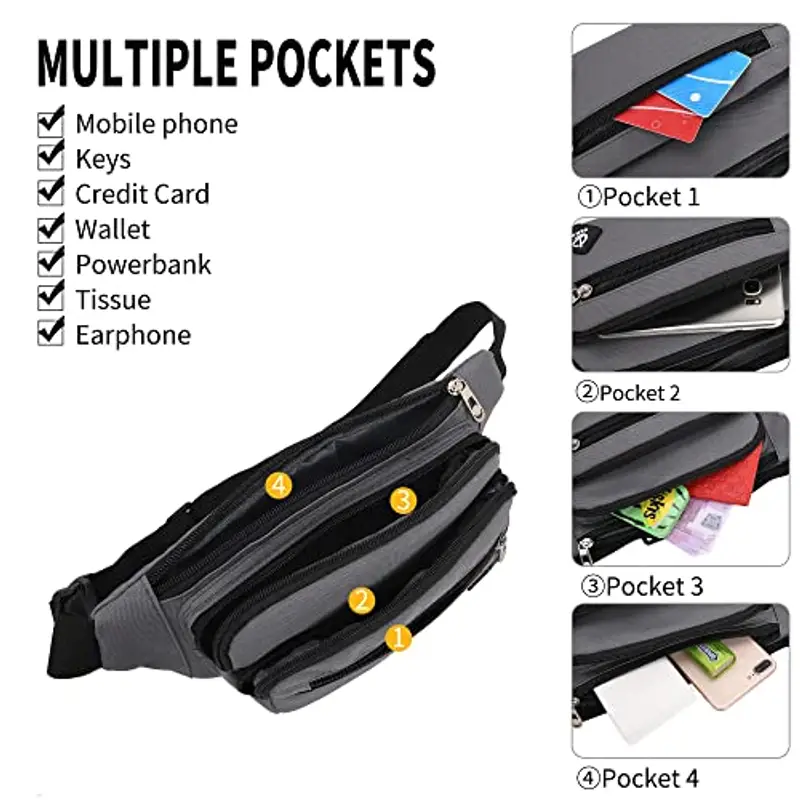 IHIGOGOFA Marsupio Uomo Grigio 2340098 miniatura 2