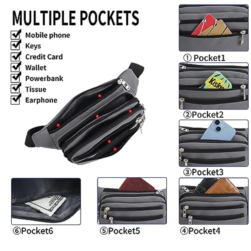 IHIGOGOFA Marsupio Uomo Grigio 1599343 miniatura 2