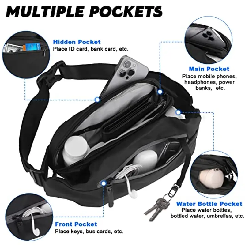 FORETOY Borsa a tracolla Uomo Nero 786800 miniatura 2