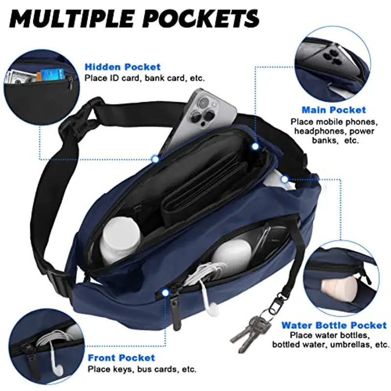 FORETOY Marsupio Uomo Blu 1599226 miniatura 2