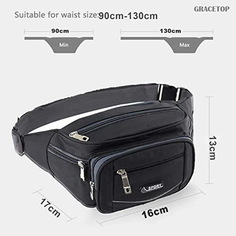 GRACETOP Marsupio Uomo Nero 2327449 miniatura 3