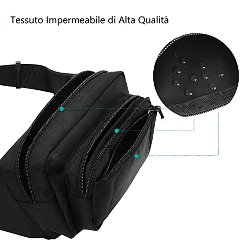 GRACETOP Marsupio Uomo Nero 786891 miniatura 3