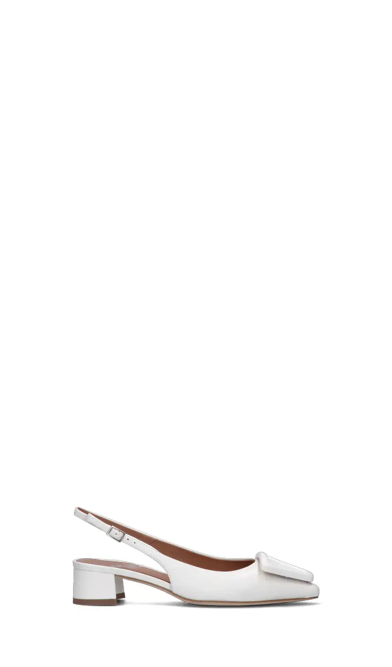 Slingback donna bianca in pelle Vario