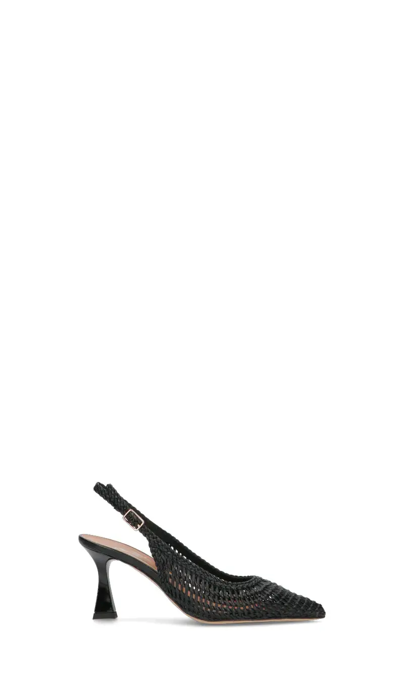 Slingback donna nera in pelle Vario