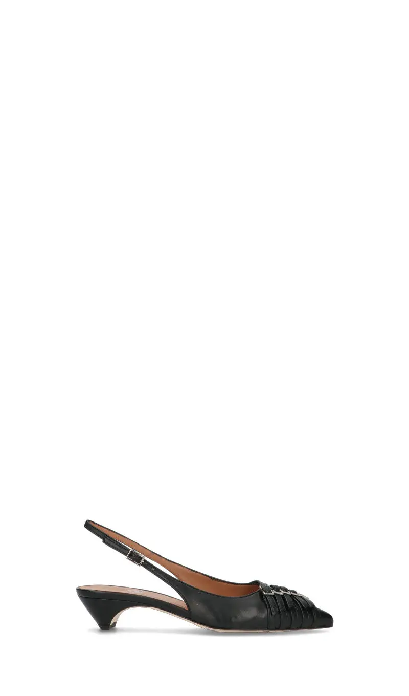 Slingback donna nera in pelle Vario