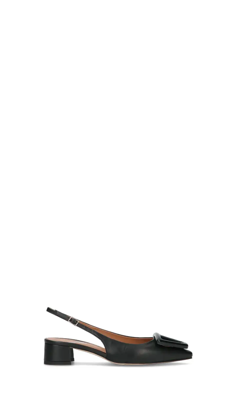 Slingback donna nera in pelle Vario
