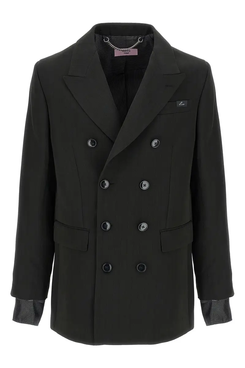 Blazer Doppiopetto Righe Nero