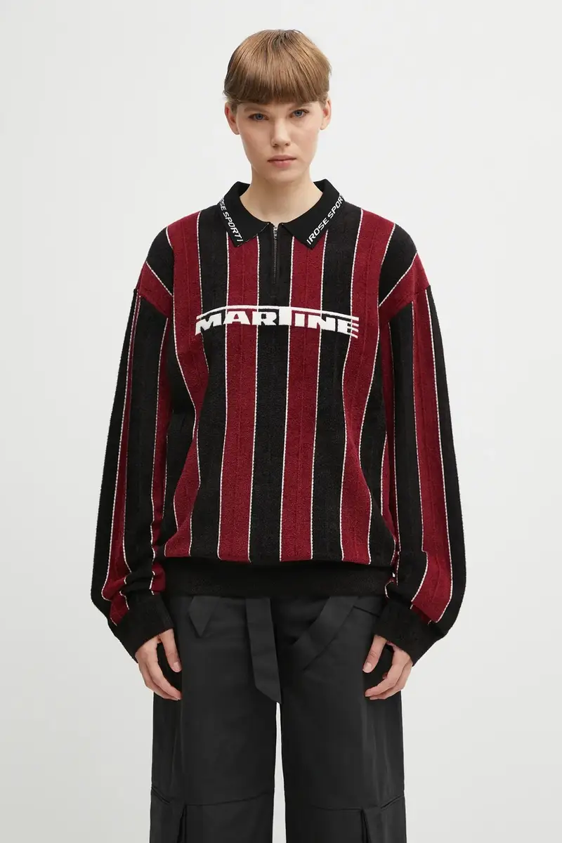 camicia a maniche lunghe Sporty Logo Polo colore granata 981YA20027 miniatura 2