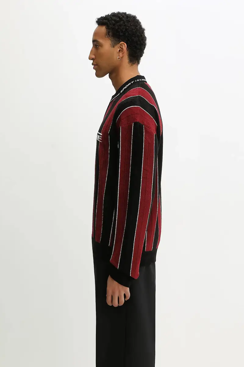 camicia a maniche lunghe Sporty Logo Polo colore granata 981YA20027 miniatura 3