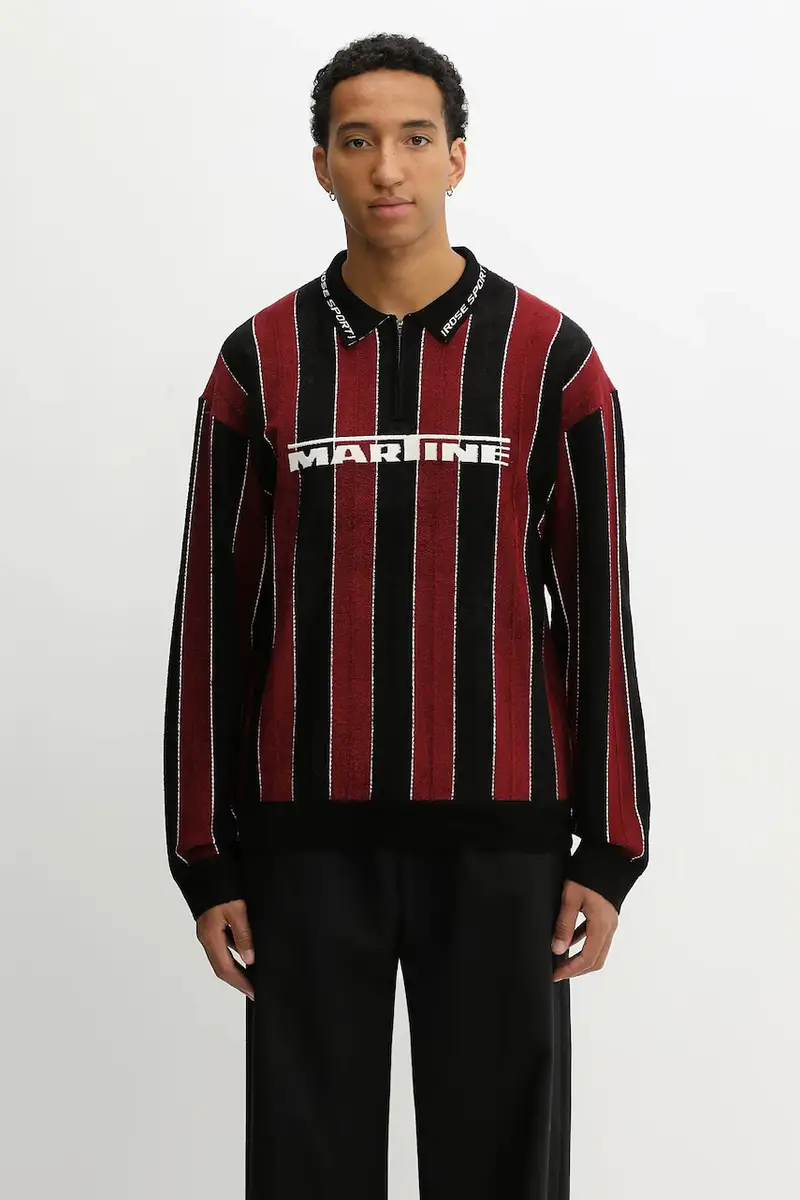 camicia a maniche lunghe Sporty Logo Polo colore granata 981YA20027