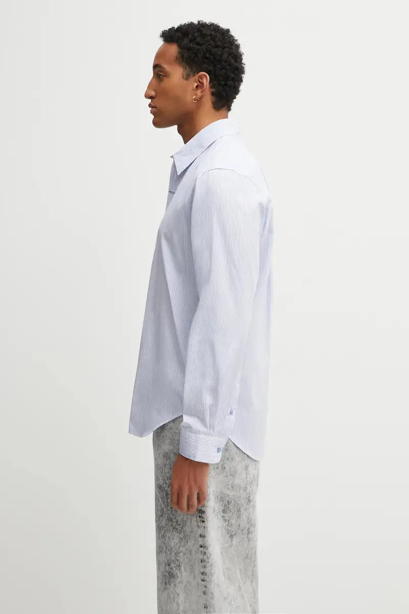 camicia in cotone Classic uomo colore blu 401WS18531 miniatura 2