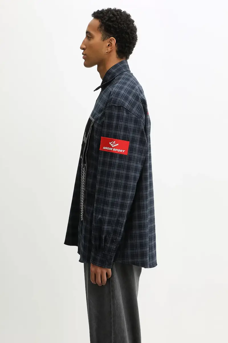 camicia in cotone Wallet uomo colore blu navy 477WS32527 miniatura 2