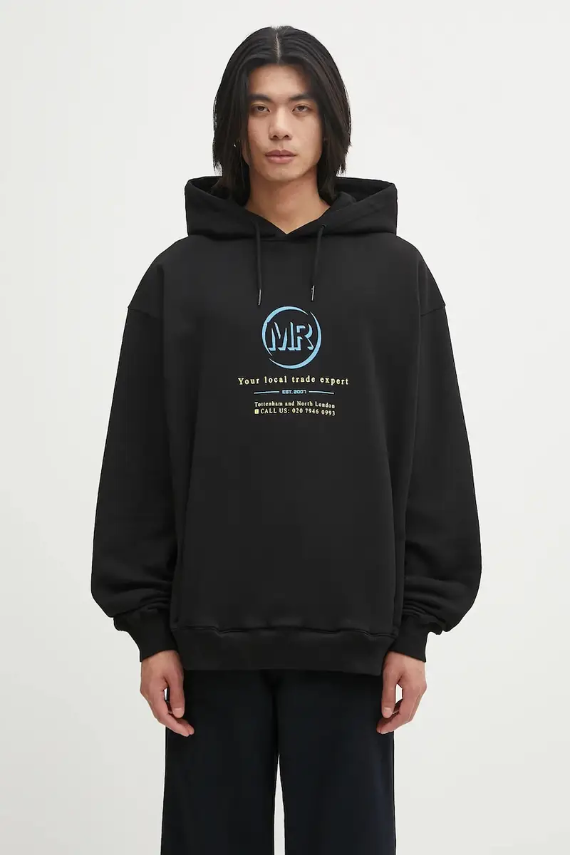 felpa in cotone Classic uomo colore nero con cappuccio 602JS01001K