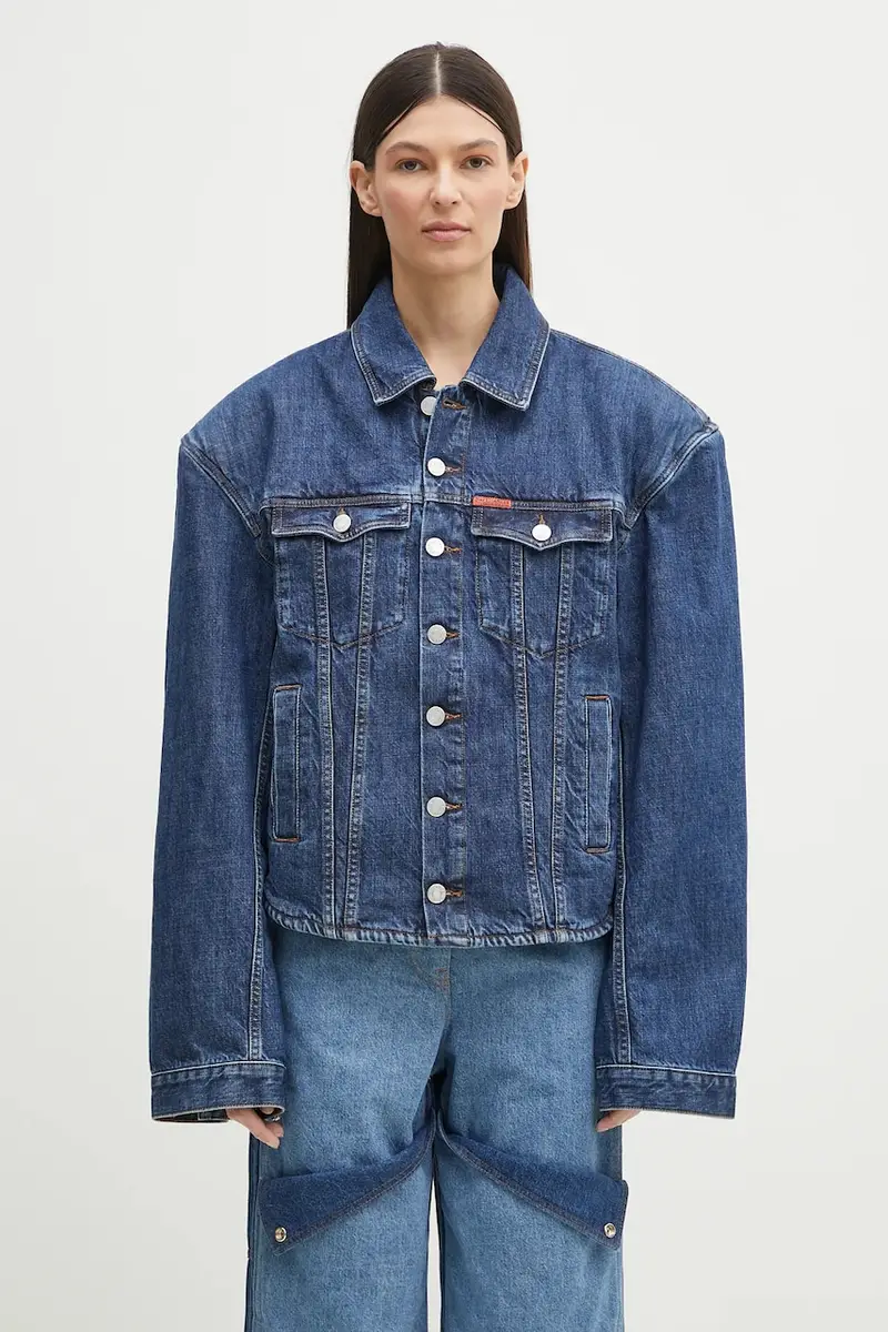 giacca di jeans Extreme Shoulder Denim colore blu navy 251WD08514