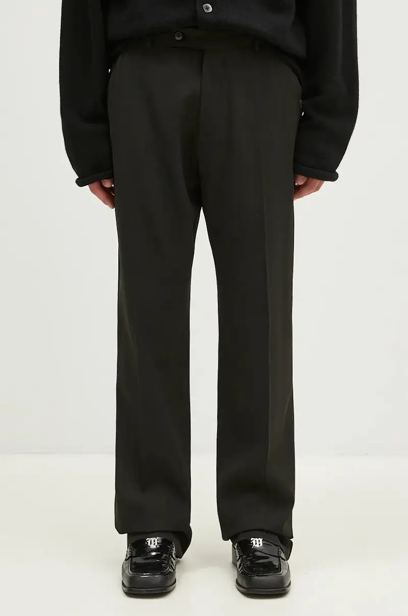 pantaloni in lana Tailored Relaxed Fit Trouser colore nero 303WT05006