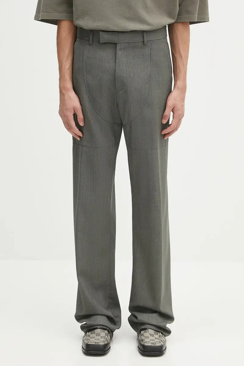 pantaloni in lana Wader Tailored uomo colore verde 367WT11415