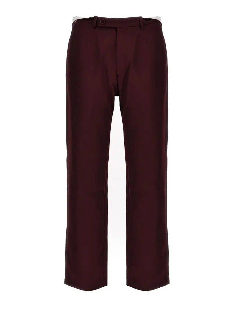 pantaloni sartoriali con cintura arrotolata Rosso Scuro