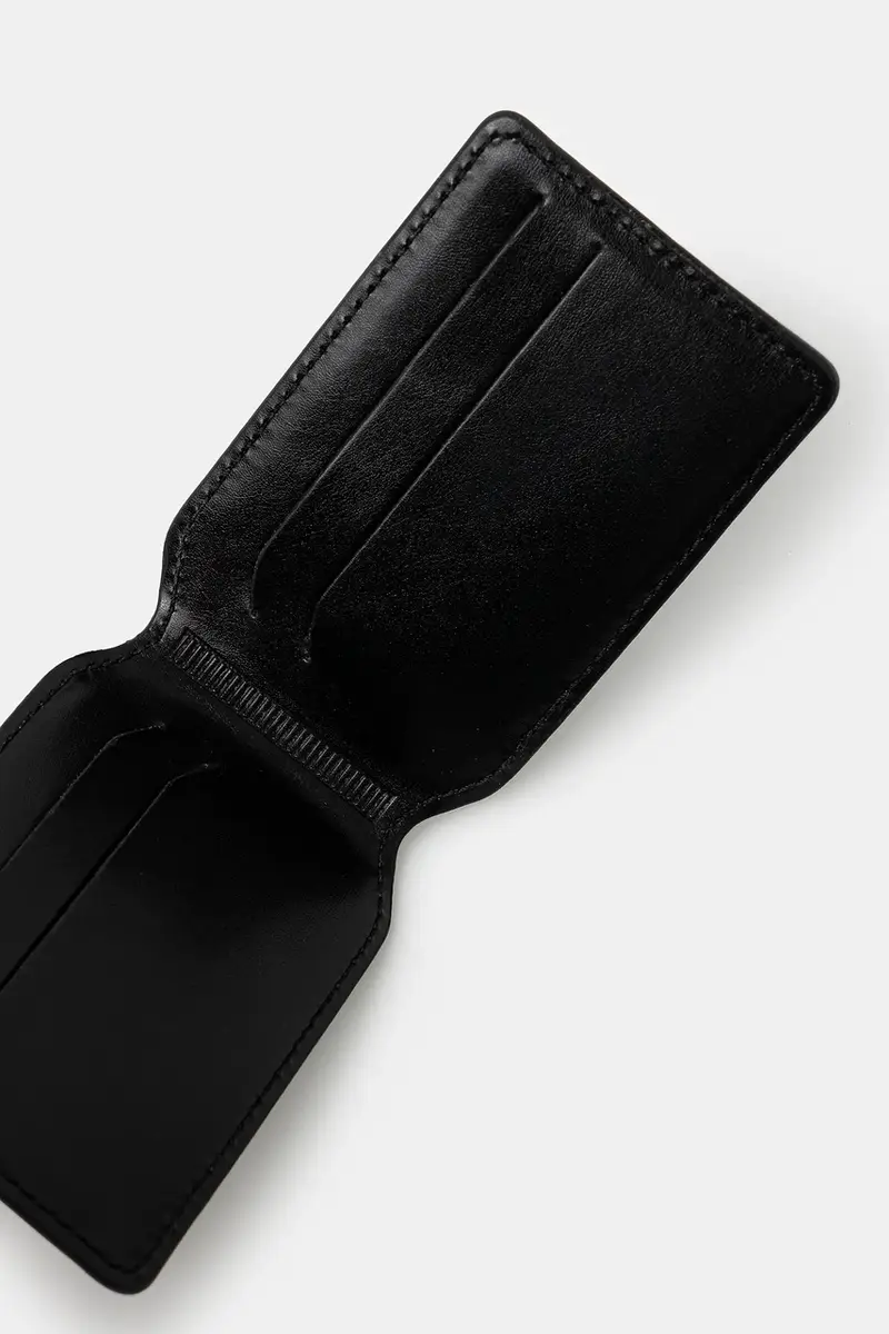 portacarte in pelle Logo-Foil Embossed Leather colore nero 1150LP22001 miniatura 3