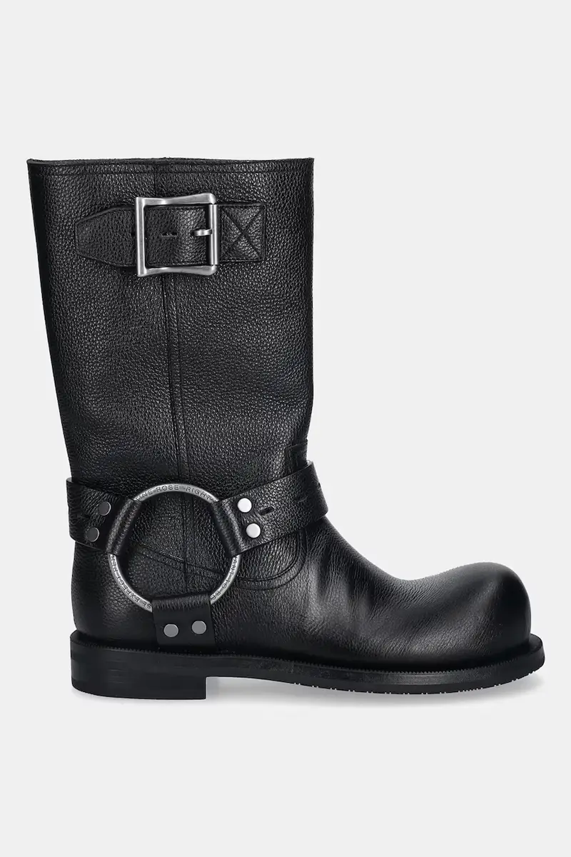 stivaletti alla caviglia in pelle O Ring Moto Boot colore nero 1076LP21001 miniatura 2