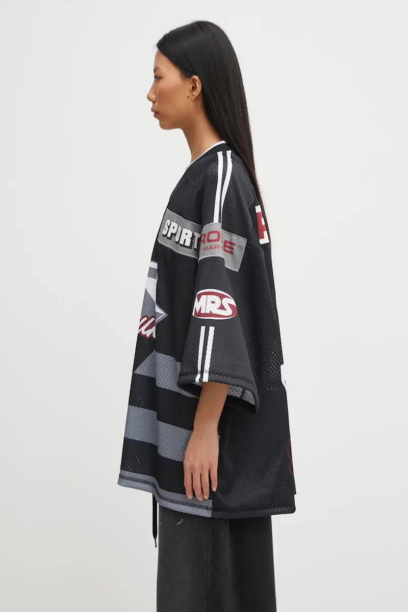 t-shirt Oversized Hockey Top colore nero 129JT10009 miniatura 4