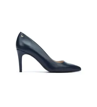 per donna 1489-3366P1 Scarpe in pelle Thelma blu scuro -Altezza tacco 8,5 cm- (39), 8 a 10cm, Nessuno, Casual, Da sera, Classico