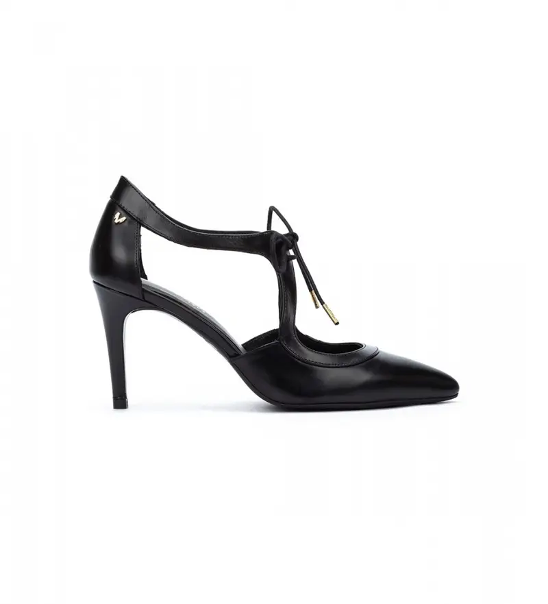 per donna 1489-3498P Scarpe in pelle Thelma nere -Altezza tacco 8,5 cm- (41), Nero, 8 a 10cm, Stringhe, Casual, Da sera, Classic