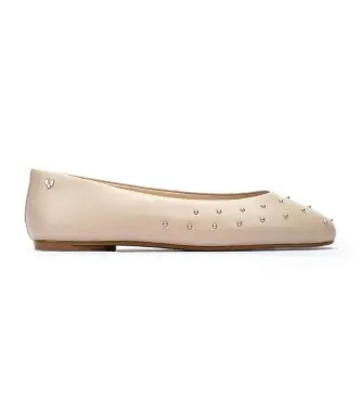 per donna 1750-B358PY Ballerine in pelle beige Lariana (40), Basso, 1 a 3 cm, Nessuno, Casual