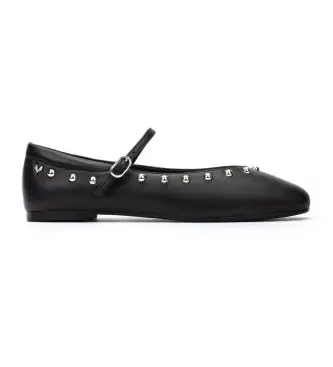 per donna 1750-B465PY Ballerine in pelle nera Lariana (37), Nero, Basso, Fibbia, Casual, Da sera, Classico