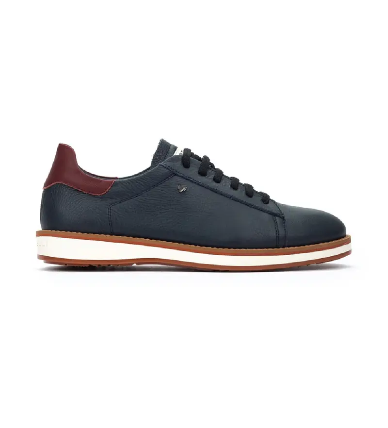 per uomo 1530-2527B1 Sneakers Brody in pelle blu navy (40), Basso, Stringhe, Casual