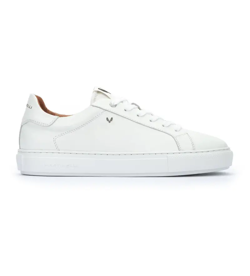 per uomo. 1738-2950S Sneakers in pelle bianca Hastings (40), Bianco, Basso, Stringhe, Casual