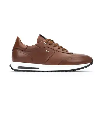 per uomo 1741-2930C Sneakers Hanbury in pelle marrone (39), Basso, Stringhe, Casual