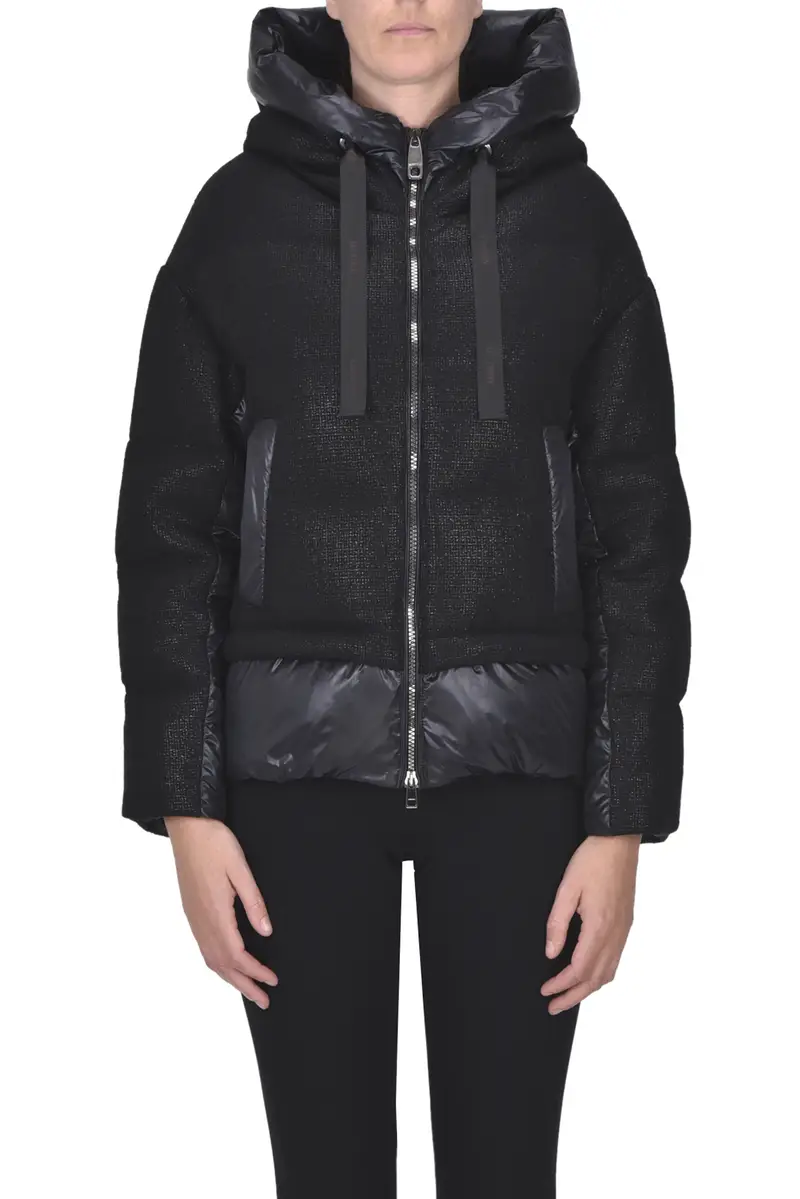 Piumino rivestito tweed Nero