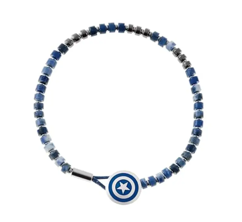 Marvel Braccialetto Acciaio Inossidabile con Scudo di Captain America, 18 cm, per Bambini