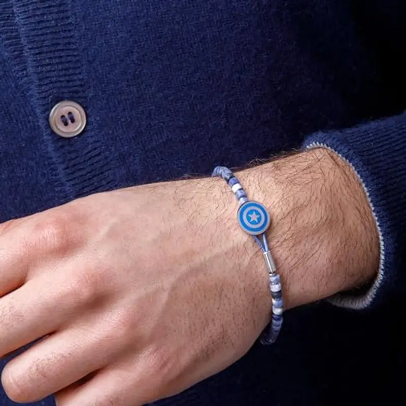 Marvel Braccialetto Acciaio Inossidabile con Scudo di Captain America, 18 cm, per Bambini miniatura 3