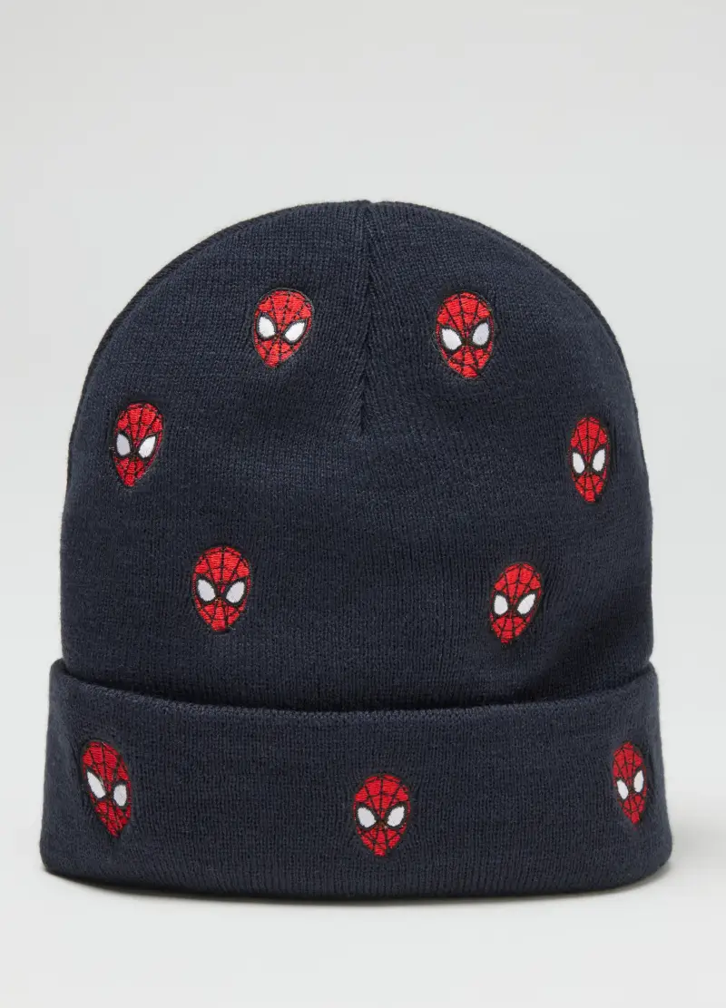 Cappello Blu In Maglia Lavorata, Bambino, Nero miniatura 3