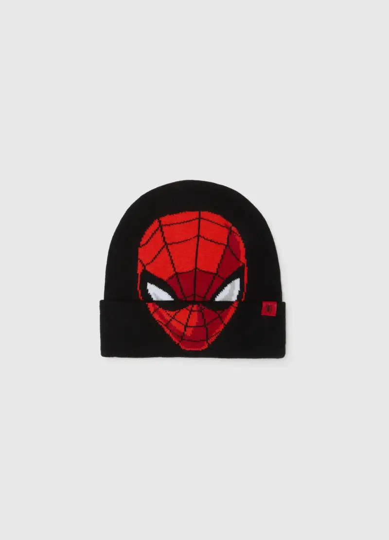 Cappello Nero Beanie Con Spider-man, Bambino, Nero