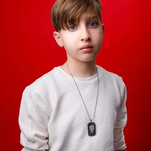 Marvel Collana Punisher in Acciaio Inossidabile con Ciondolo a Dog Tag di Punisher, lunghezza 56 cm, Gioielli miniatura 3