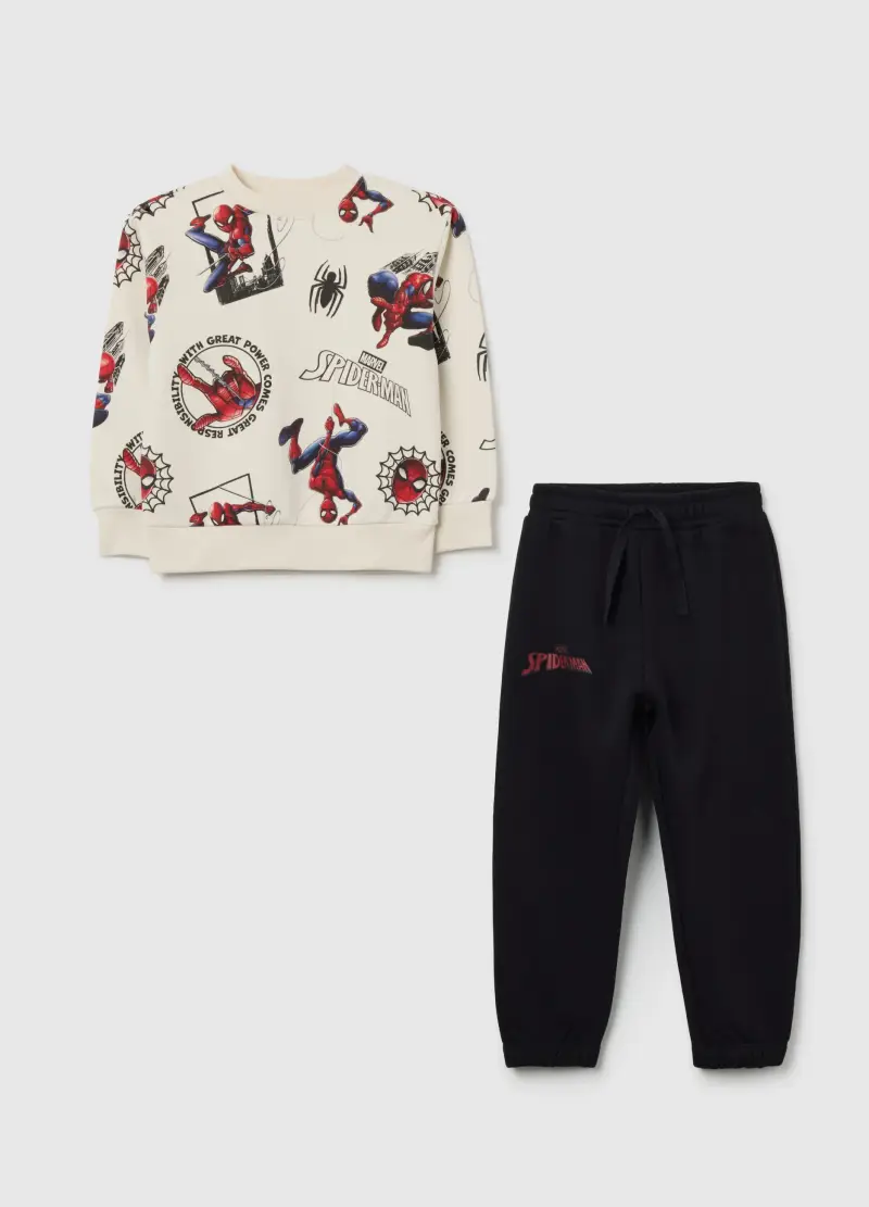 Completo Multicolor Con Stampa Spiderman, Bambino, Nero