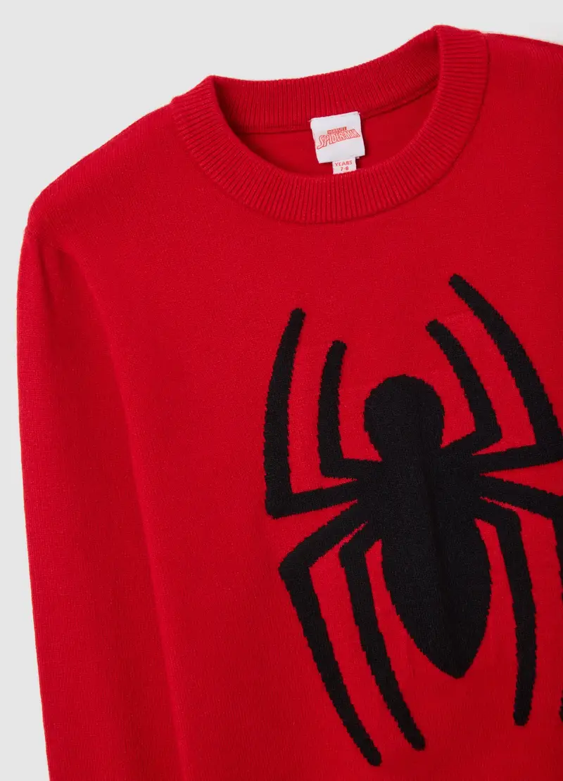 Maglione Rosso Da Bambino Regular Fit Con Design Spiderman, Rosso miniatura 3