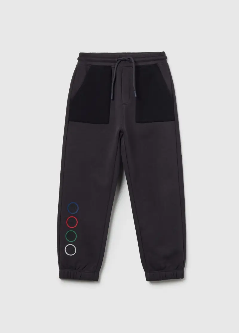 Pantaloni Jogger Grigi Comfort, Bambino, Nero