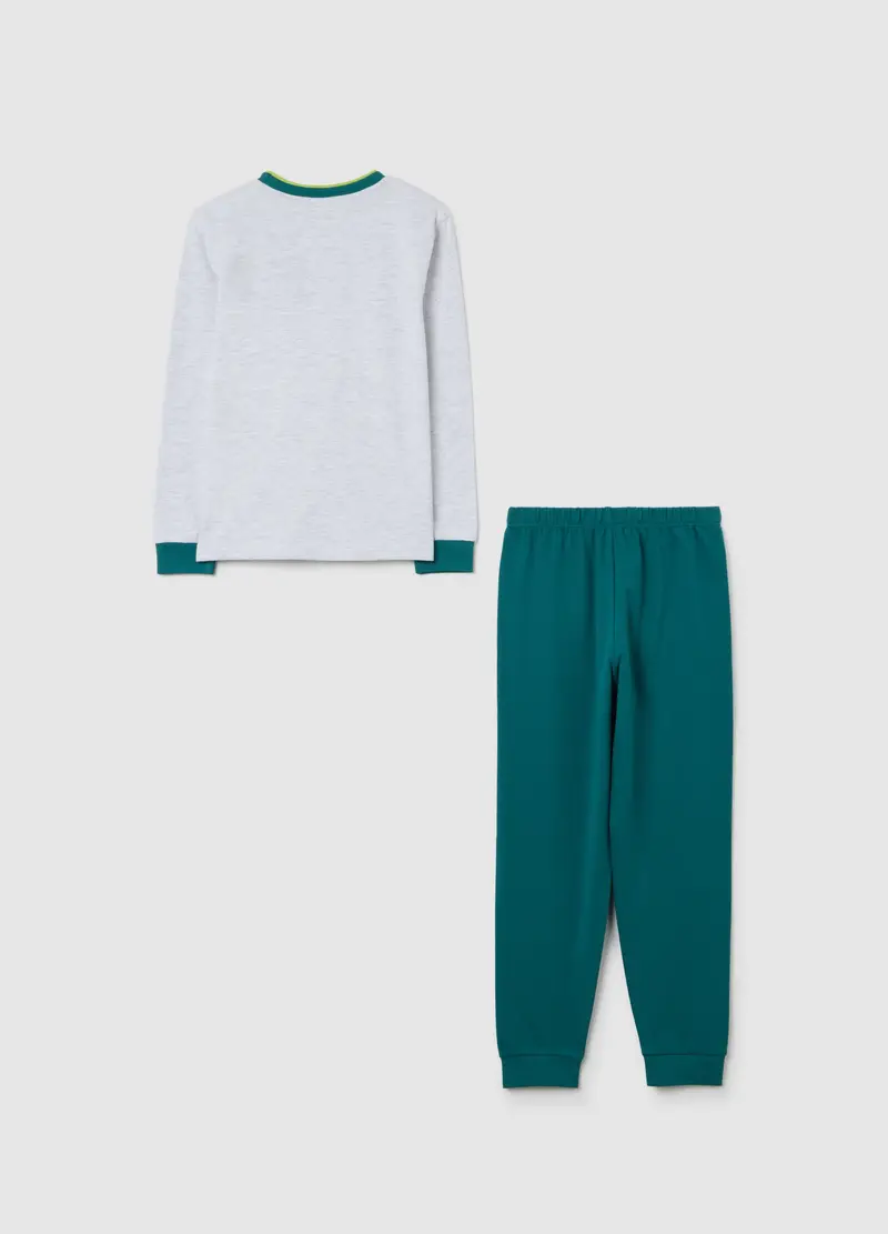 Pigiama Multicolor Da Bambino In Misto Cotone Regular Fit Con Stampe, Multicolor miniatura 2