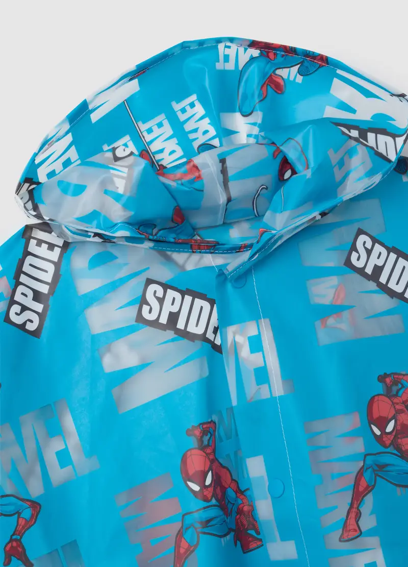 Poncho Impermeabile Blu Da Bambino Con Stampa Spider-man, Blu miniatura 3
