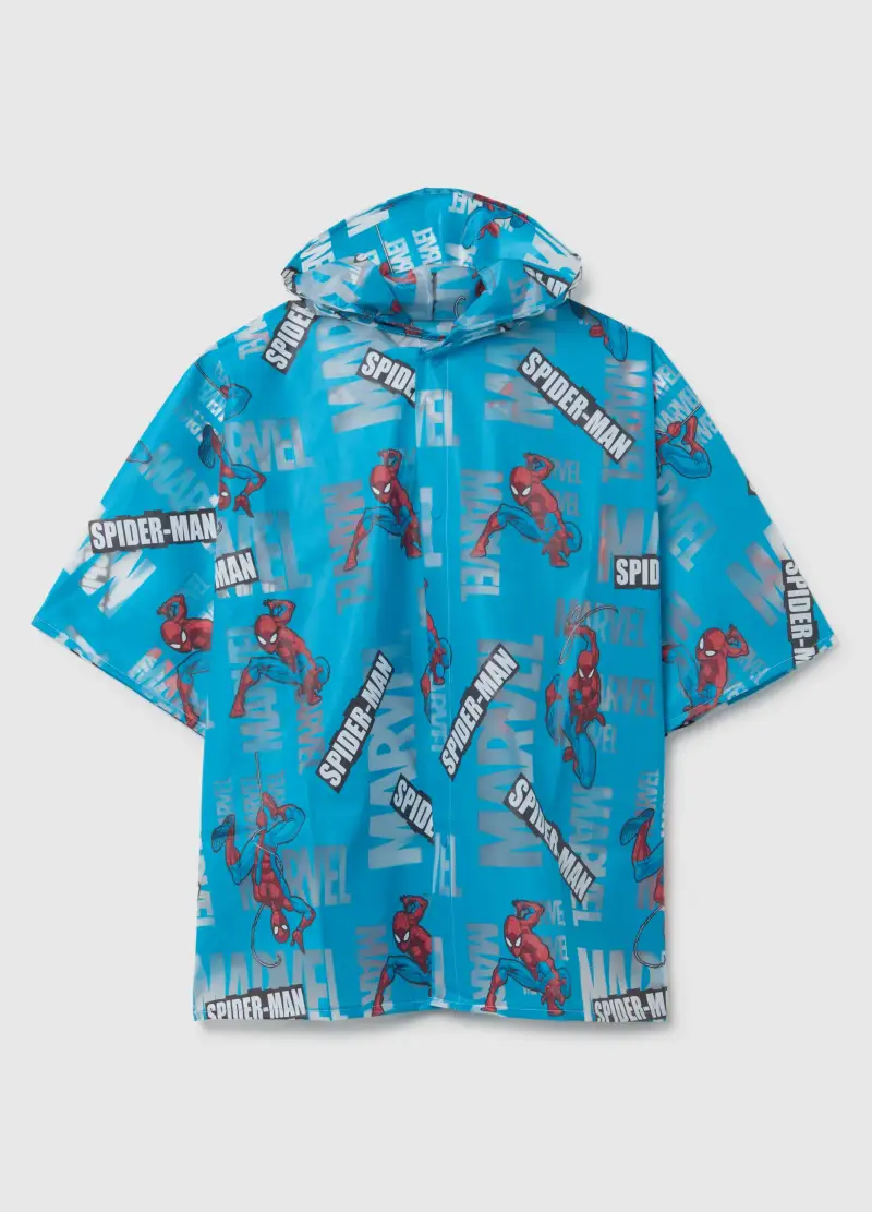 Poncho Impermeabile Blu Da Bambino Con Stampa Spider-man, Blu