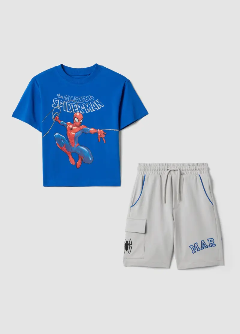 Set In Cotone Elasticizzato Multicolor Da Bambino Con Stampe Marvel, Multicolor