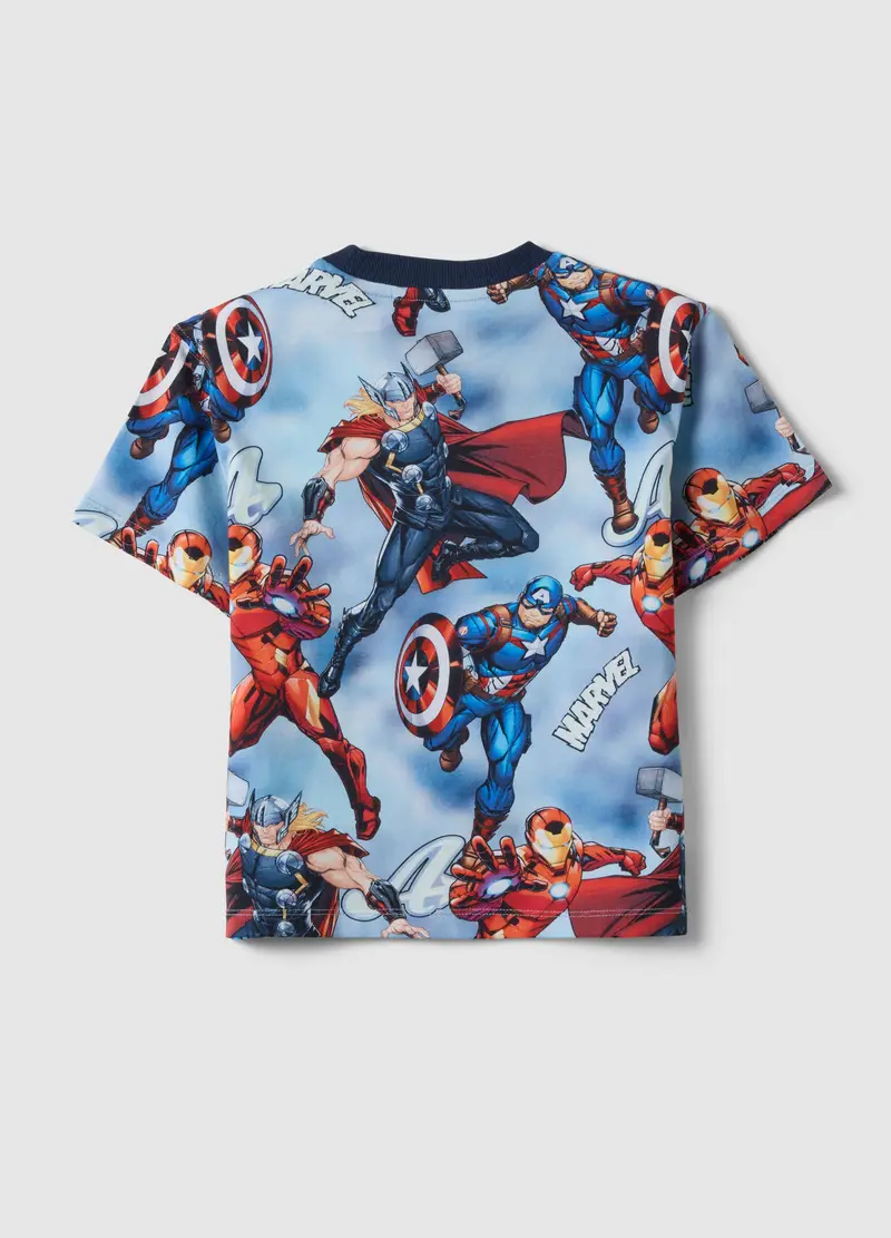T-shirt In Puro Cotone Multicolor Da Bambino Oversize Fit Con Avengers, Multicolor miniatura 2