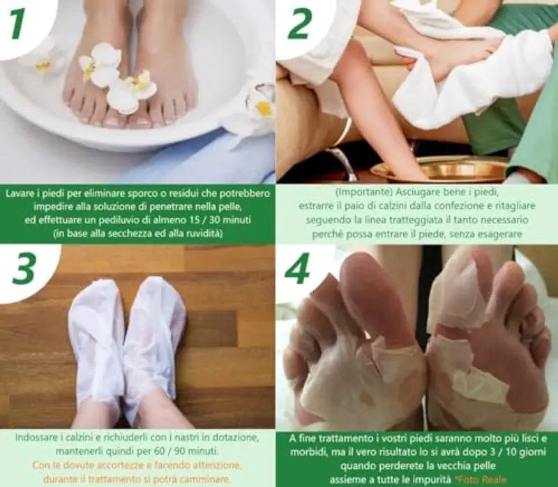 Maschera Piedi ESFOLIANTE e IDRATANTE UltraSTRONG IT - Pedimask TOP - Rimuovere Calli e Pelle Morta piedi - impurità miniatura 2