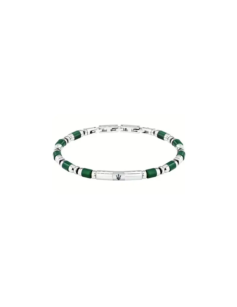 Bracciale MASERATI Uomo in acciaio e pietra verde JM334AVD48