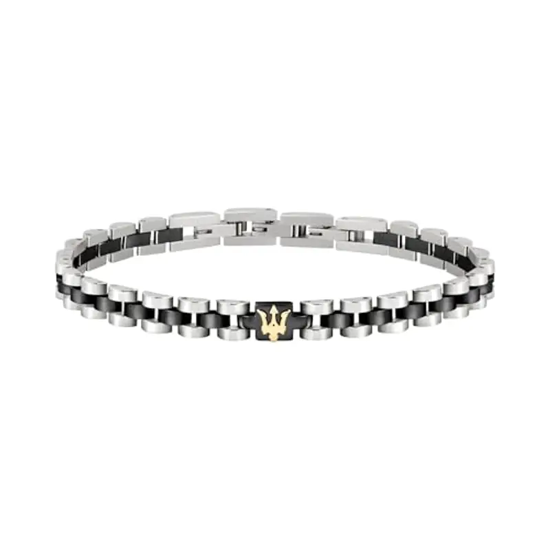 Maserati Jewels Bracciale Uomo, 21 cm, in Acciaio, PVD - JM320AST08