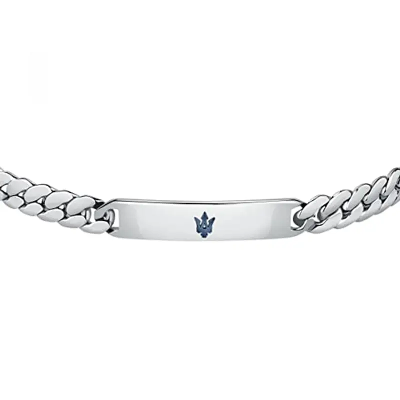 Maserati Jewels Bracciale Uomo in Acciaio, IP blu - JM222AVD05, Lunghezza 22 cm, Idea regalo per Papà, Fidanzato, Amico miniatura 2